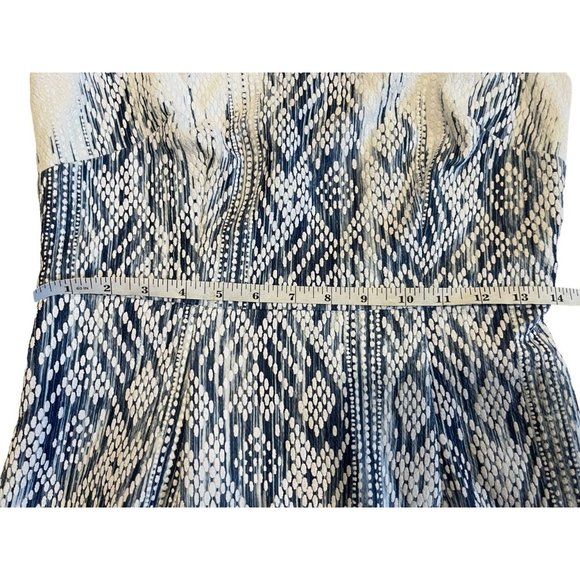 Chetta B Womens Abstract Print Sheath Dress Sleeveless Back Zip White Navy Sz 2 - Picture 4 of 8